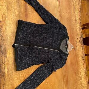 41 Hawthorn Black and White Blazer with Stand-Up Collar